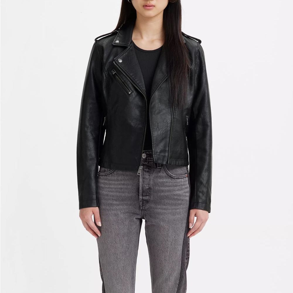 Levi’s Black Leather Moto Jacket